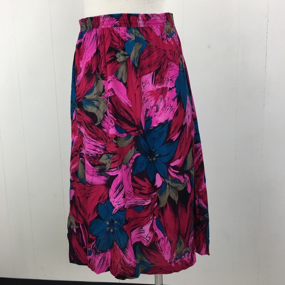 Vintage Dresses & Skirts - Vintage 80s Bold Abstract Floral Skirt